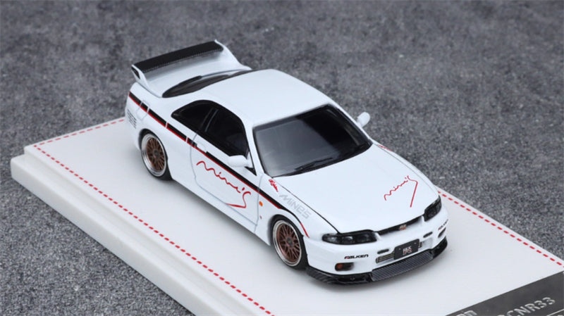Focal Horizon Nissan Skyline GT-R R33 Mine's White Limited Edition 499PCS ONLY 1:64 Car Pre-built Model view5