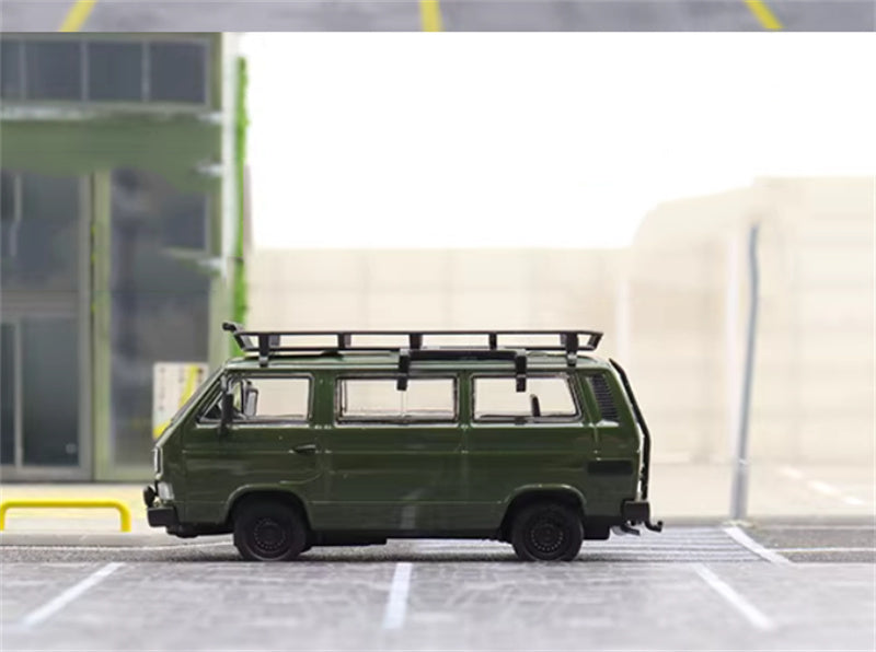 Master Volkswagen T3 Van Green with Accessories 1:64 Car Pre-built Airliner Model Display view7