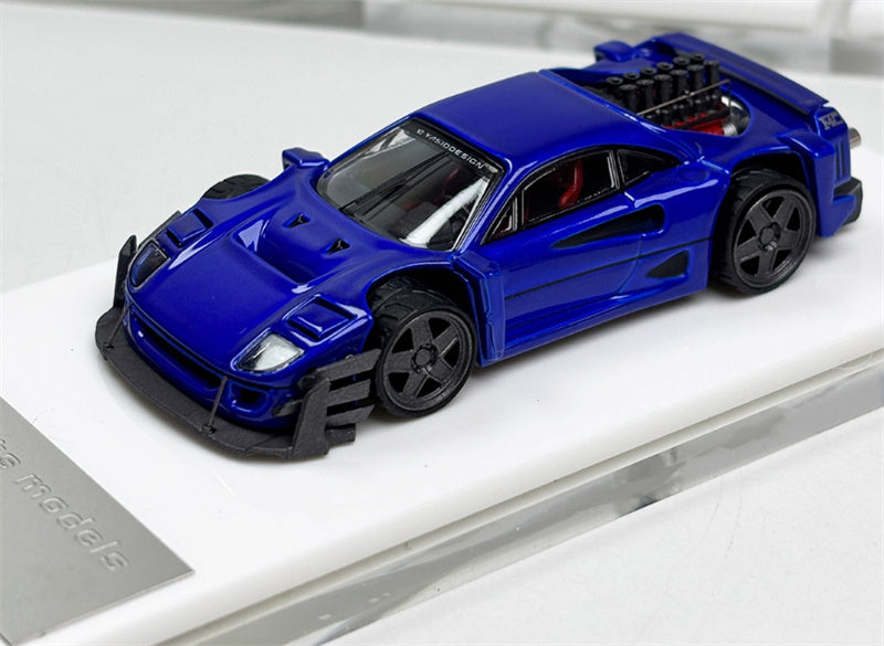 Autobots Models Ferrari F40 Yasid sports car Explosive redesign Blue 1:64 Car Pre-built Model view1
