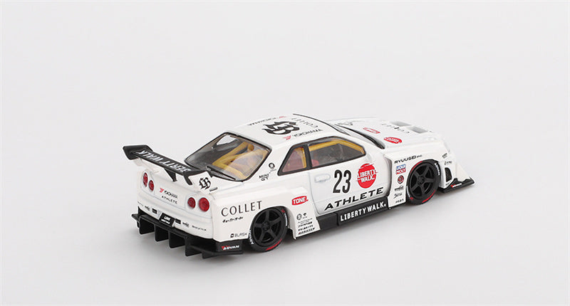 1:64 Nissan LB-ER34 Super Silhouette ATHLETE/COLLET White MINIGT DIECAST Model