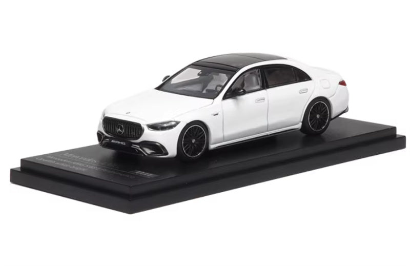 Almost Real Mercedes - AMG S 63 E Performance 2023 Opalith white bright 1:64 Car Pre-built Airliner Model Display view1