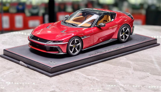 BBR MODELS Ferrari 12CILINDRI Panoramic Roof Rosso Fuoco Leather base Limited Edition 72PCS ONLY 1:18 Car Pre-built Model view1