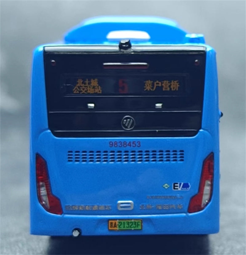 Beijing Public Transport Foton Ouhui New Energy BJ6160 5 routes Xiangyun Blue Articulated Bus 1:64 Bus Pre-built Model view9