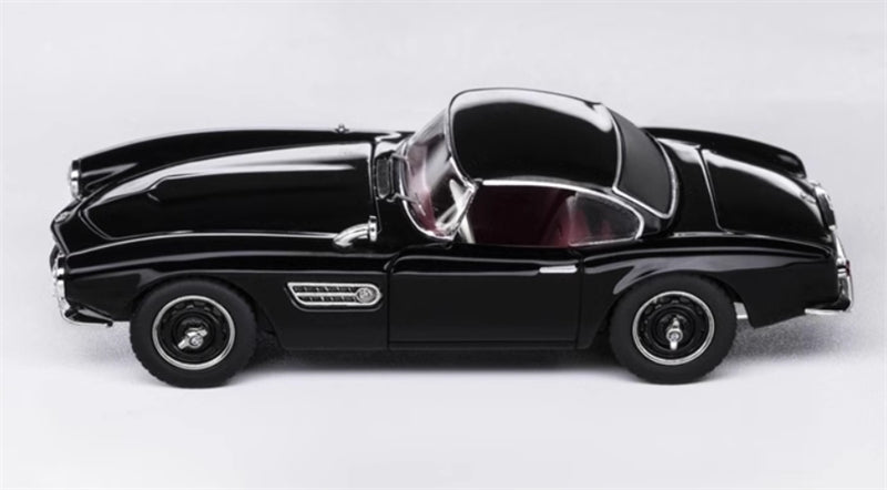 GFCC BMW 507 Roadster Retro Car 1957 Black Convertible hardtop 1:64 car Pre-built Model view3