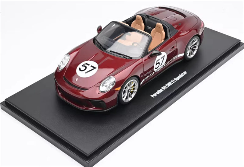 1:18 PORSCHE 911 (991.2) SPEEDSTER #57 HERITAGE EDITION 2019 CHERRY METALLIC  GT SPIRIT Limited Edition Resin Car Model