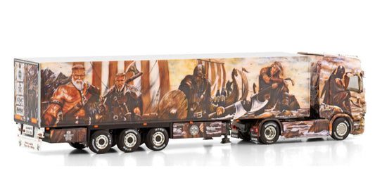 WSI SCANIA S HIGHLINE CS20H 4X2 REEFER TRAILER - 3 AXLE Heide Logistik 1:50 Model