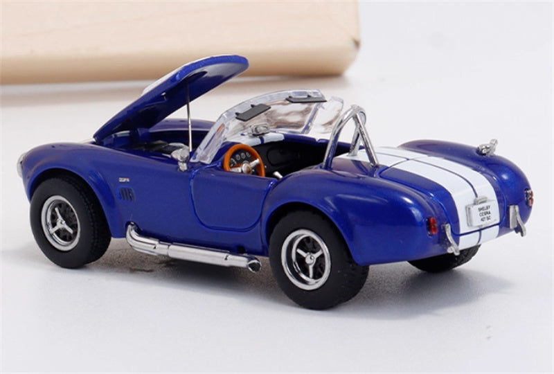 Fine works 64 Ford SHELBY 427S/C COBRA Limited Edition 499PCS ONLY Blue convertible with white stripes 1:64 Car Pre-built Model view7