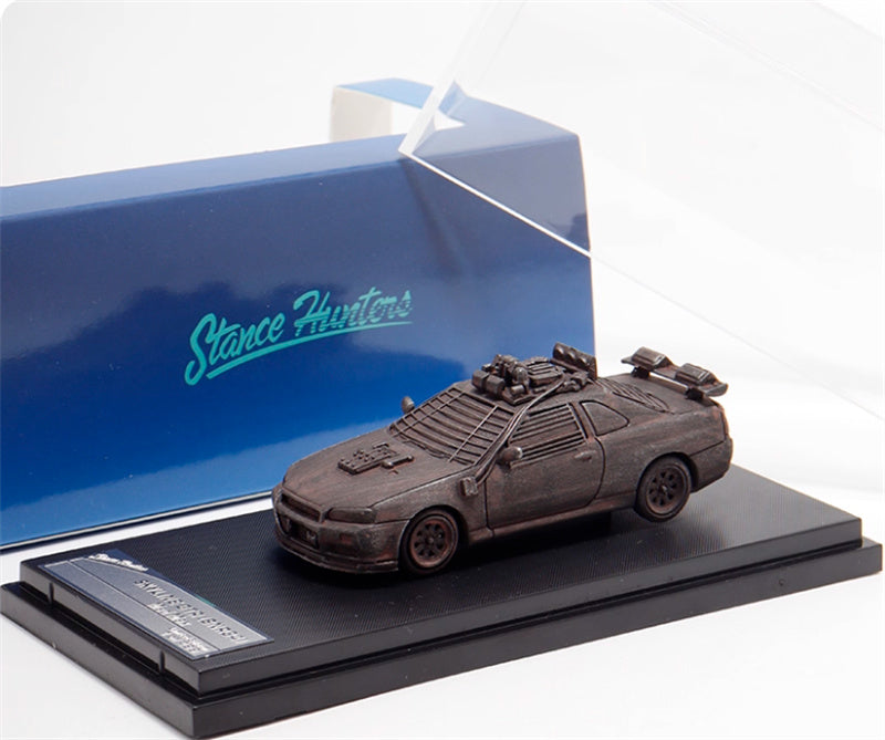 Stance Hunters Nissan Skyline GTR BNR34 Mad Max Apocalypse Edition Distressed style Regular Version Limited Edition 499PCS ONLY 1:64 Car Pre-built Model view7