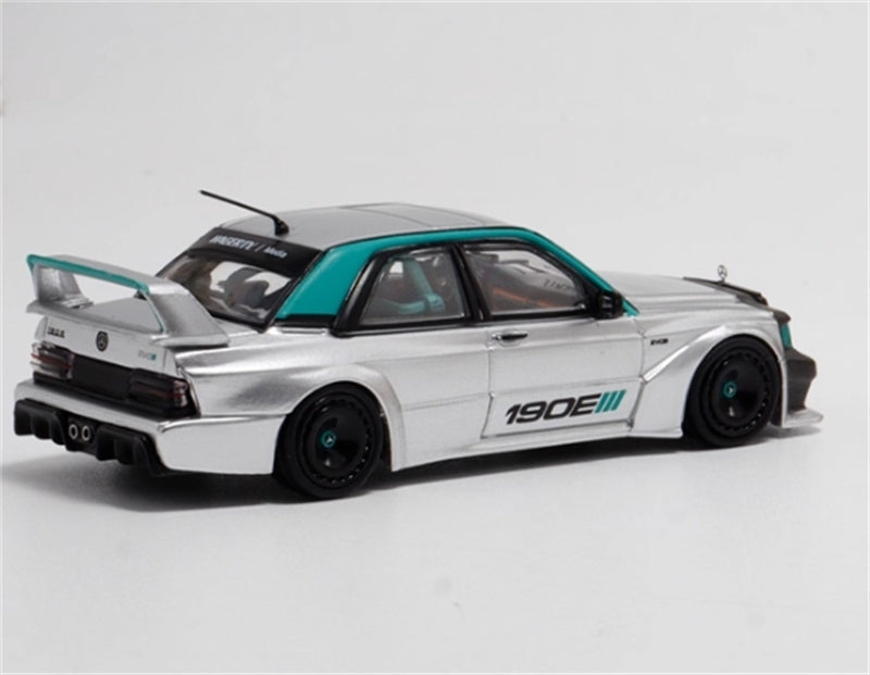 1:64 Mercedes Benz 190E EVO III W201 Silver Rhino Model DIECAST Model
