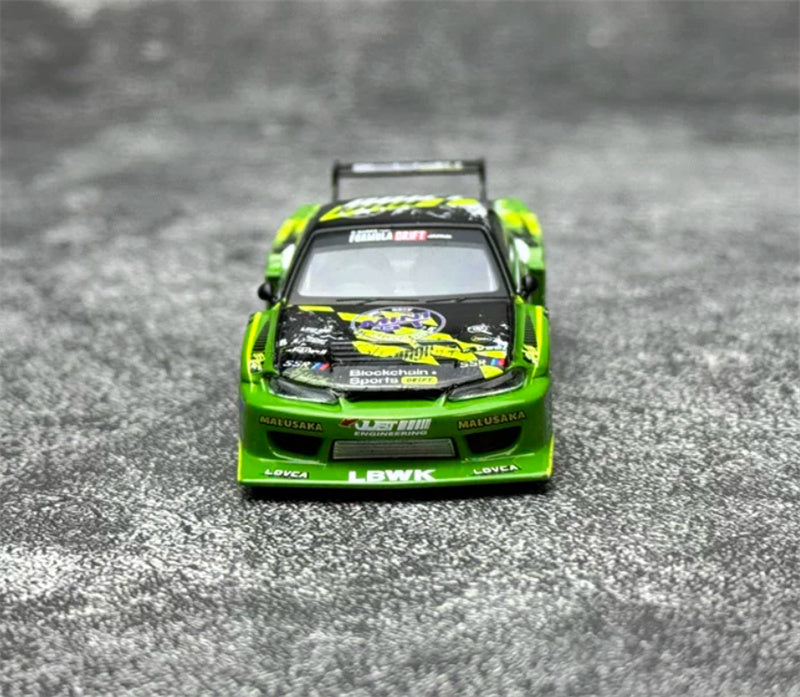 1:64 Nissan LB-Super Silhouette S15 Silvia #555 V2 Formula Drift Japan 2024 Green MINIGT DIECAST Model
