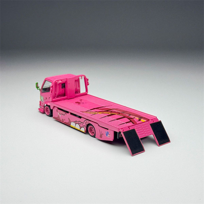 1:64 Hino H300 dinosaur Painting  Pink TOP LUX DIECAST Model