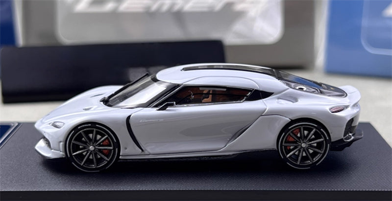 HKM Premium & BriScalemicro Koenigsegg Gemera Grey White Limited Edition 299PCS ONLY 1:64 Car Pre-built Model view3