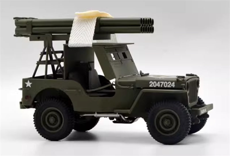 MBI JEEP Willys WWII Multiple Launch Rocket Artillery Vehicle olive drab 1:18 Tank Pre-built Model view3