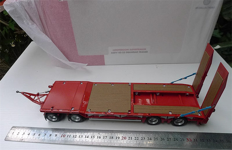 AT COLLECTIONS NOOTEBOOM SUPERTRAILER ASDV-40-22 DRAWBAR TRAILER Red 1:32 Truck Pre-built Model