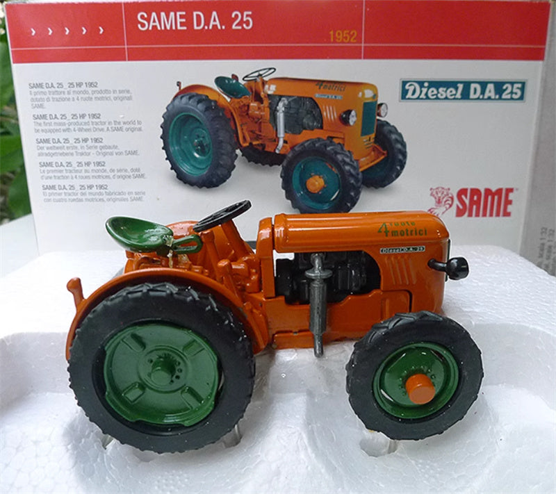 ROS SAME D.A. 25 1952 Classic Tractor Orange red 1:32 Truck Pre-built Model