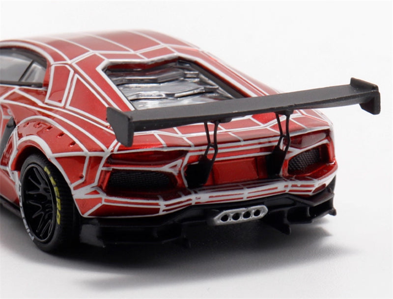 KING MODEL Lamborghini LP700 AVENTADOR Burst Pattern Luminous Edition Electroplated Red 1:64 Car Pre-built Model view7