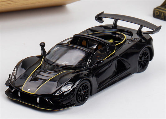 Rhino Model Hennessey Venom F5 Limited Edition 999PCS ONLY Black w/ Figure 23# 1:64 Car Pre-built Model view1