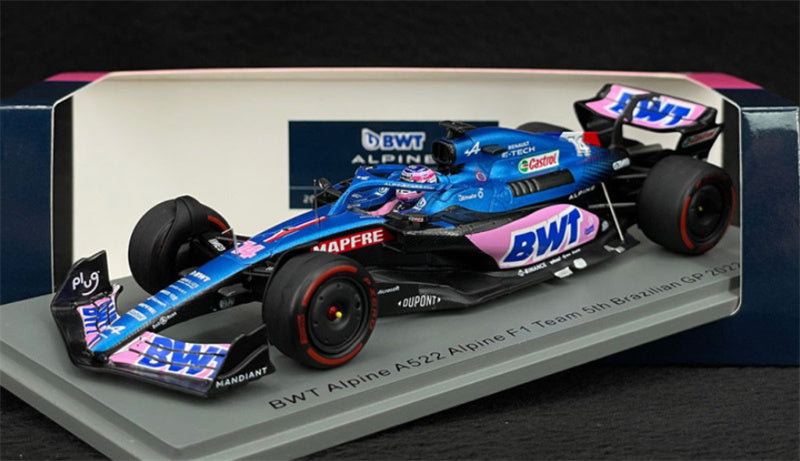 Spark BWT Alpine A522 Alpine 5th Brazilian GP 2022 Alonso 1:43 Car Model view7