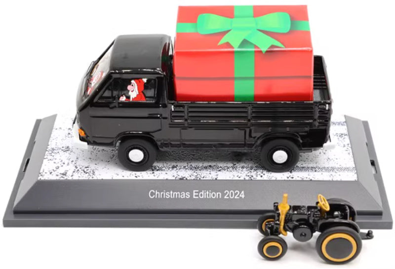 SCHUCO VOLKSWAGEN VW T3a Christmas Edition 2024 with 1:43 Car Pre-built Model view3