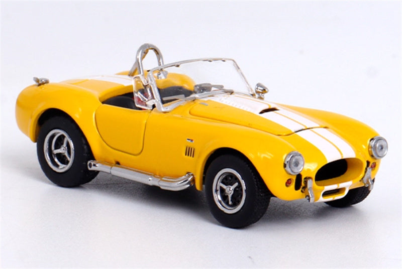 Fine works 64 Ford SHELBY 427S/C COBRA Limited Edition Yellow convertible white stripes 1:64 Car Pre-built Model view5