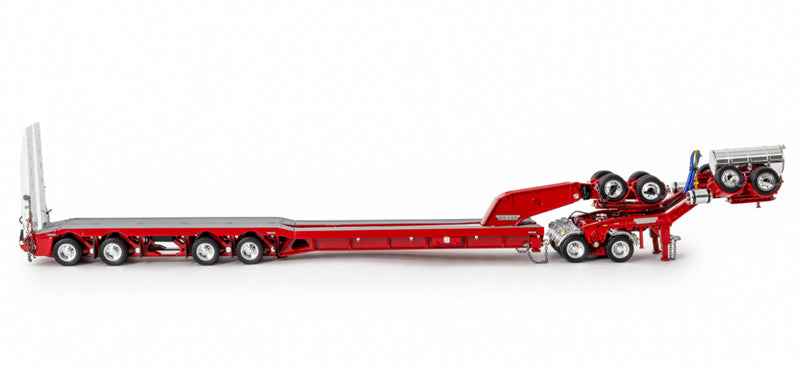 Drake  Rosso Red 4x8 Swingwing and 2x8 Dolly Trailer trailer 1:50 Truck Pre-built Model