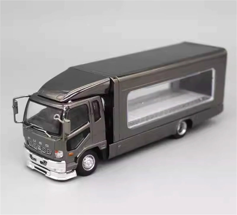 GCD Mitsubishi Mk2 fuso lifting type container truck transport Electroplated Black RHD 1:64 Truck Pre-built Model view1