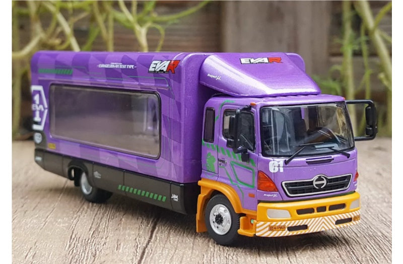 Unique Model x Tiny Hino 500 Ranger EVA Lift up Transport Vehicle Purple 1:64 Truck Pre-built Airliner Model Display view5
