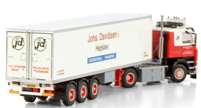 WSI SCANIA 2 SERIES 4X2 CLASSIC REEFER TRAILER - 3 AXLE Johs Davidsen Hojslev 1:50 Truck Pre-built Model