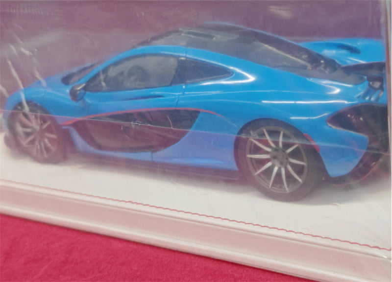 Dino Model McLaren p1 Blue Supercar White base 1:18 Car Pre-built Model view2