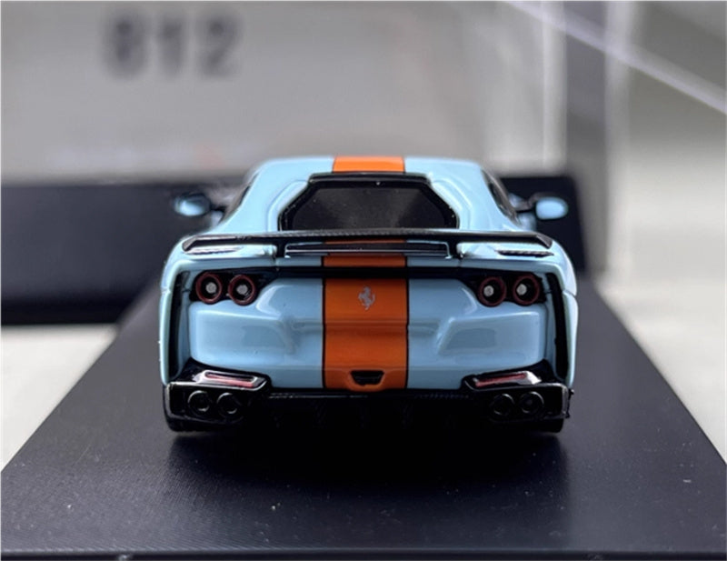 Little Toys x SH Ferrari 812 N-Largo V12 Supercar Novitec Modified Edition Gulf Painting Limited Edition 299PCS ONLY 1:64 Car Pre-built Model view7