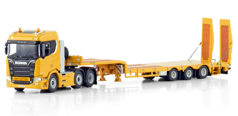1:50 WSI SCANIA R NORMAL CR20N 6X2 TWIN STEER SEMI LOW LOADER WITH