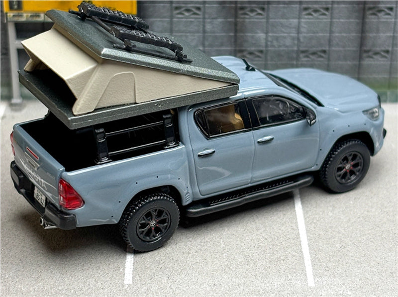 Tarmac Works Toyota Hilux pickup Camping Edition grey 1:64 Car Pre-built Model view2