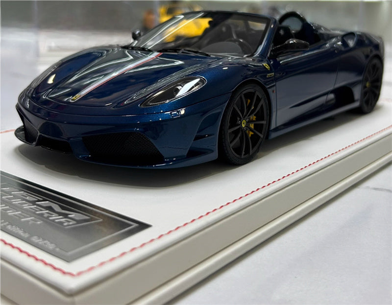 Dino Model Ferrari F430 16M Supercar Abu Dhabi Blue White base Black wheel yellow caliper Limited Edition 30PCS ONLY 1:18 Car Pre-built Model view1