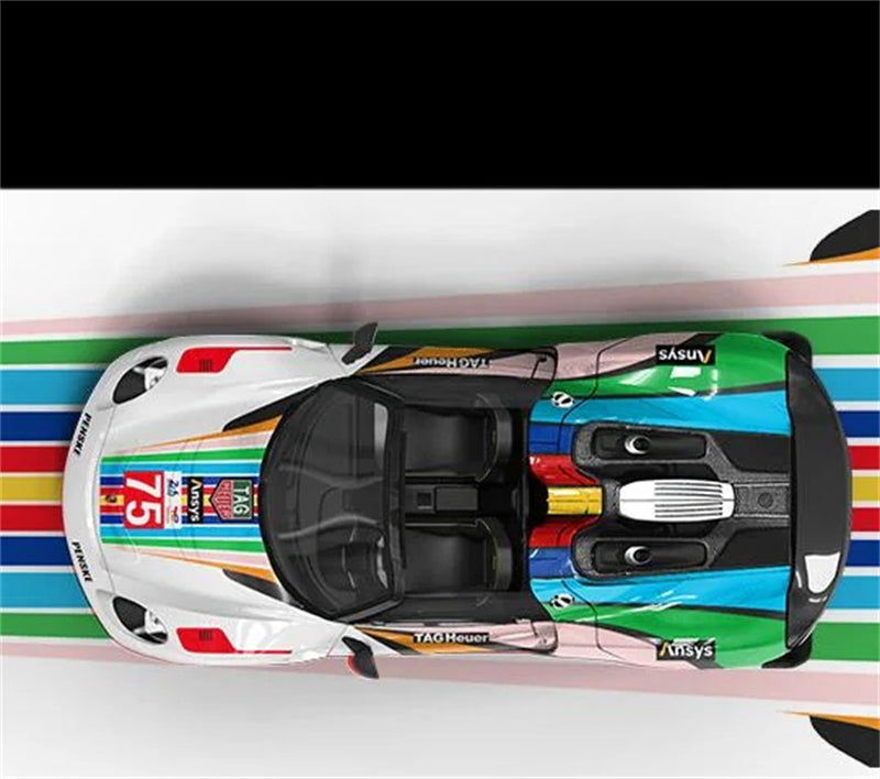 TimeMicro Porsche 918 Spyder Le Mans Colorful #75 Livery w/ Doll Version Limited Edition 999PCS ONLY 1:64 car Pre-built Model view3
