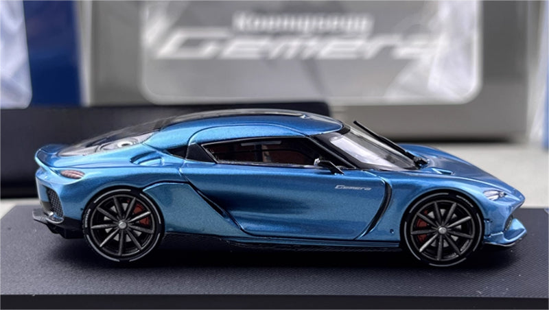 HKM Premium & BriScalemicro Koenigsegg Gemera Transparent Blue 1:64 Car Pre-built Model view4