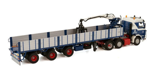 WSI SCANIA 3 SERIES 6X2 TWINSTEER BRICK TRAILER - 3 AXLE J. VAN KLOOSTER 1:50 Truck Pre-built Model