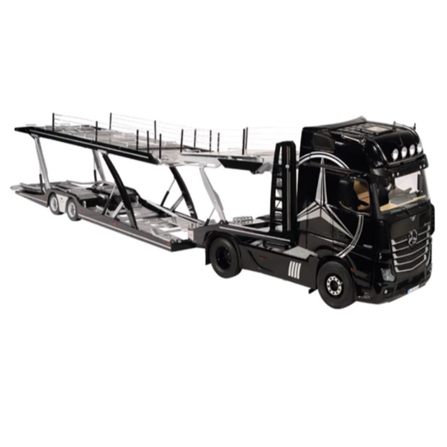 NZG Mercedes Benz Actros Lohr Black Benz logo + double-layer trailer KIT 1:18 DIECAST Truck Lorry