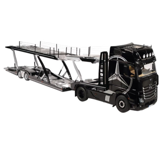 NZG Mercedes Benz Actros Lohr Black Benz logo + double-layer trailer KIT 1:18 DIECAST Truck Lorry