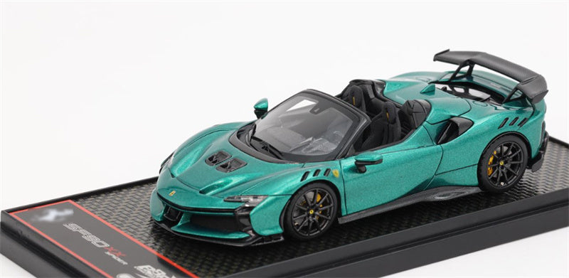 1:43 BBR MODELS Ferrari SF90 XX Spider Convertible Green Jewel LTD 60PCS view1