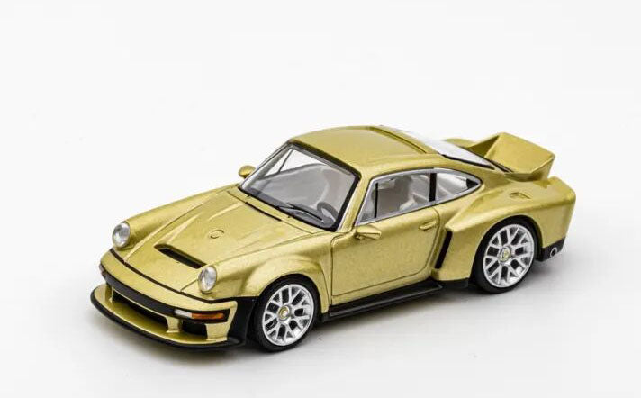 POPRACE 1:64 Porsche 964 Singer DLS Turbo modified Diecast Model Goldern