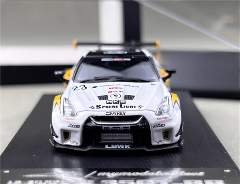 mymodelcollect Nissan 35GT-RR #23 LBWK Limited Edition Lightning HKS coating 1:64 Car Pre-built Model view7