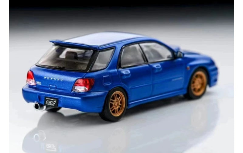 1:64 Subaru Impreza WRX STi 8 generations  Blue - Golden Wheel Furuya  Travel Edition DIECAST Model