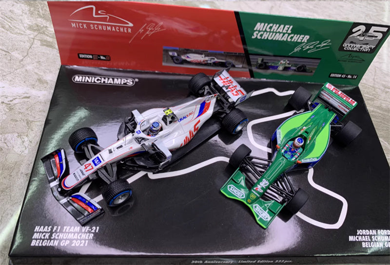 1:43 MINICHAMPS Dual car set HAAS VF-21 jordan ford 191 30th Anniv. LTD 333PCS view7