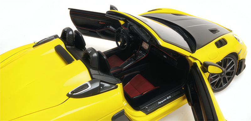 1:18 PORSCHE 718 SPYDER RS 2024 Yellow Carbon Cover  MINICHAMPS No Tail Wing Edition DIECAST Car Model