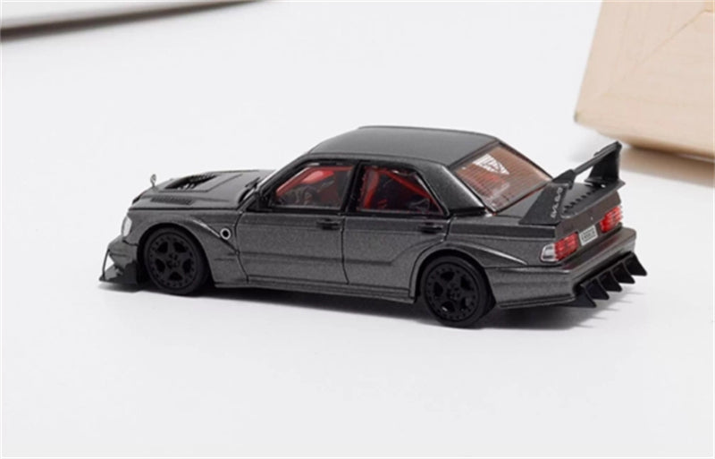 1:64 Mercedes Benz 190E EVO III W201 Metallic Grey Rhino Model DIECAST Model