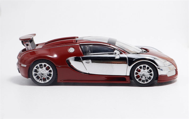 Mortal Bugatti Veyron Electroplated red silver Limited Edition 499PCS ONLY 1:64 Car Pre-built Model view3