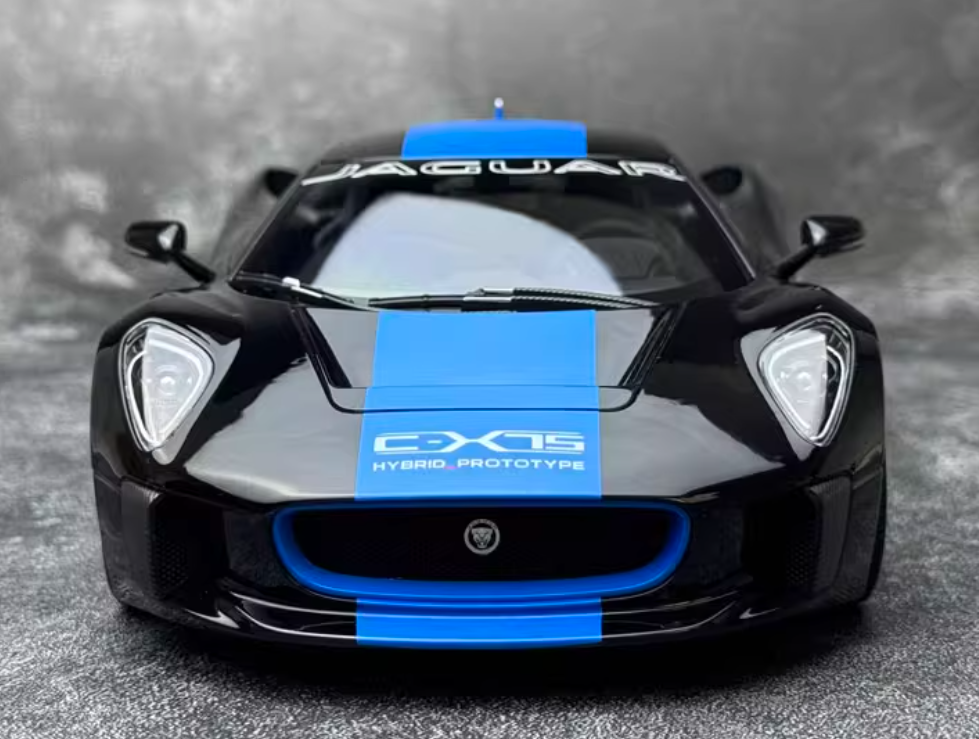 Almost Real Jaguar C-X75 2015 black blue decal Hybrid Prototype 1:18 Car Pre-built Model view8
