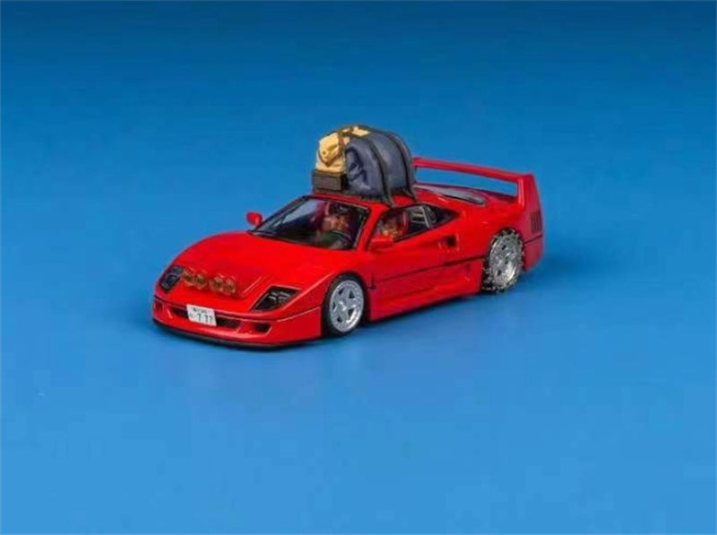Findclassically Ferrari Takeshi Kimura's F40 Red Snow Version Filp-Up Light Limited Edition 800PCS ONLY 1:64 car Pre-built Model view1