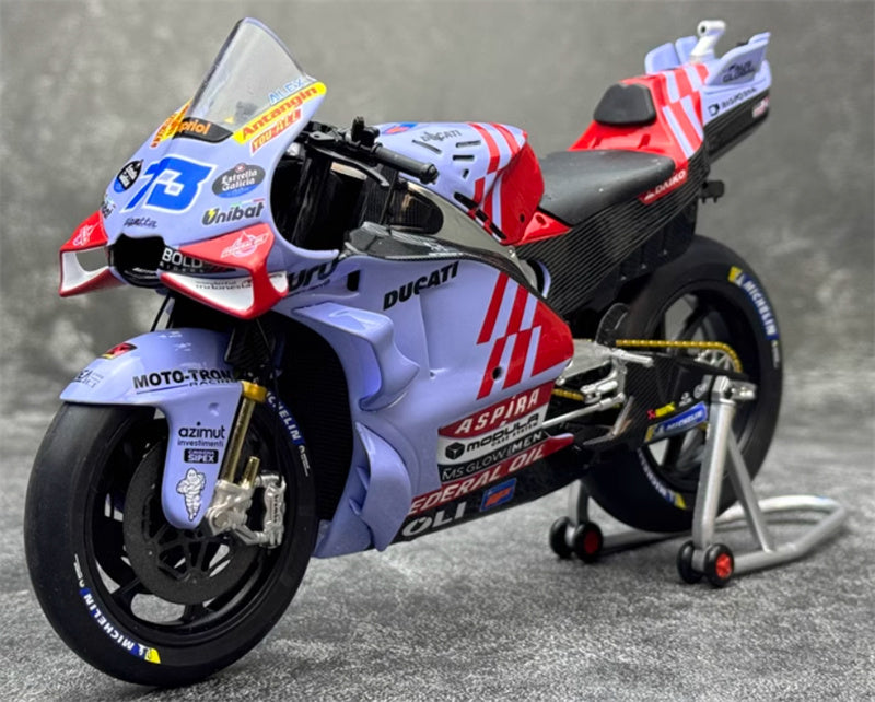 Kiloworks MOTOGP Ducati Gresini Racing Team GP23 Alex 73 # Pony blue 1:12 motorcycle Pre-built Model