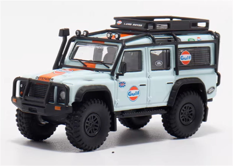 Master & Decode Land Rover Defender 110 4X4 modified GULF clean version 1:64 Car Pre-built Airliner Model Display view6